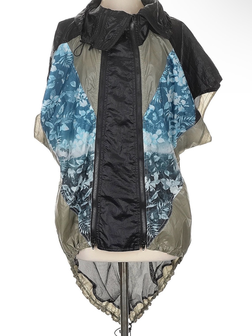 Alexander Wang Rain Poncho Raincoat Floral Panel Windbreaker Vest